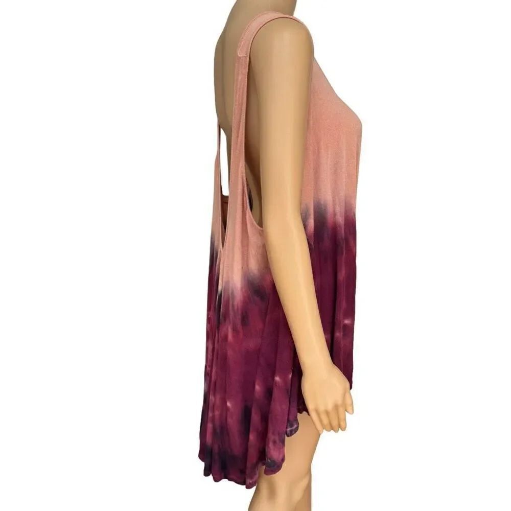 Free People boho flowy you dye ombré rank top oversized size M - Picture 2 of 7